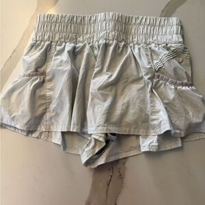 White “Get Your Flirt On Shorts” free people movement